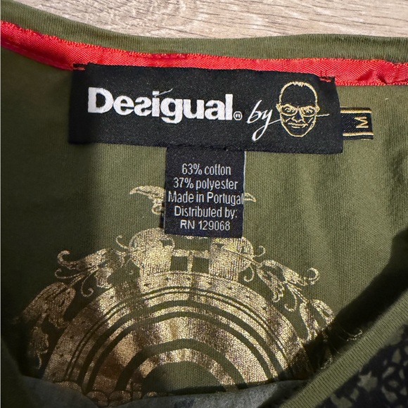 Desigual Olive and Black Mandala Lace Top - Picture 3 of 4
